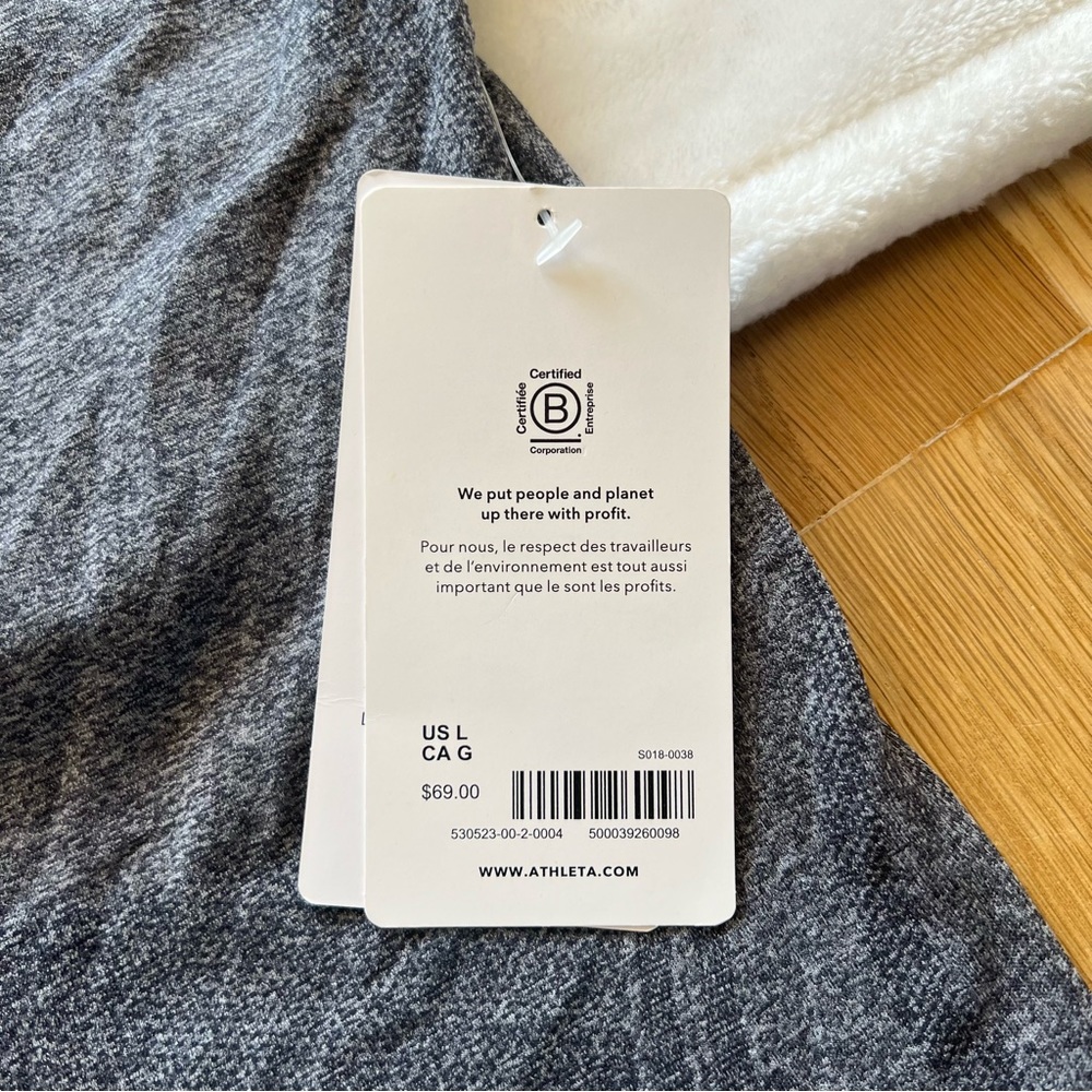 Athleta Momentum Seamless Short Sleeve Tee Shirt NWT Size L Heather Gray - Picture 7 of 7